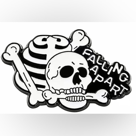 (3/$15) Skeleton Falling Apart Enamel Pin - Picture 1 of 3